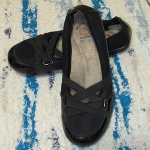 Earth Spirit Black Patent Leather Gelron Flats Shoes Size 9.5